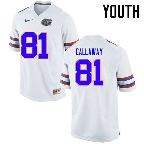Florida Gators Youth #81 Antonio Callaway College Football Jerseys White